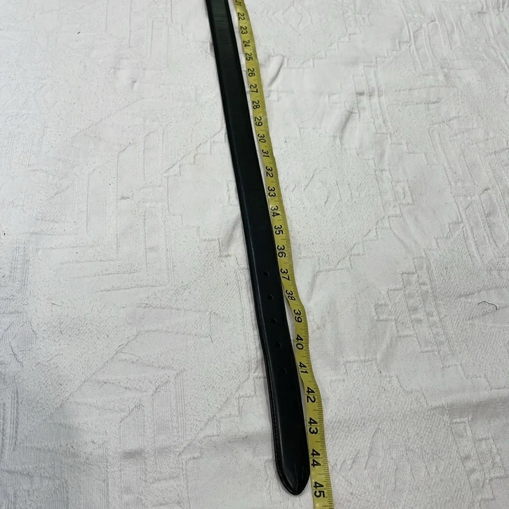 Mens Ralph Lauren Leather Dress Belt Black & Brown Brushed Gold Buckle Size 38